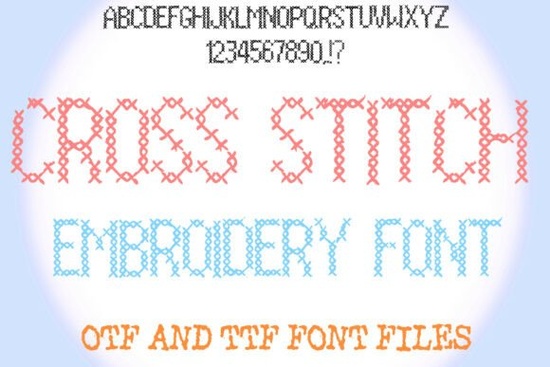 Cross Stitch Embroidery Font